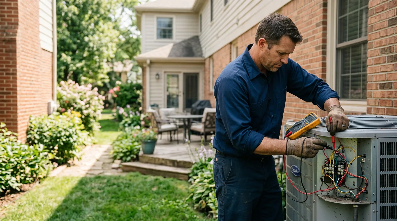 HVAC technician working near Harveyville, KS